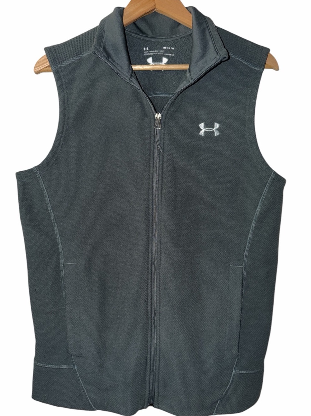 Under Armour Cold Gear Vest Full Zip Men’s Medium Charcoal Gray Fall Winter